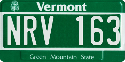 VT license plate NRV163