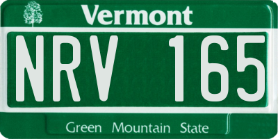 VT license plate NRV165