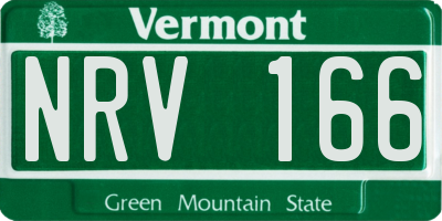 VT license plate NRV166