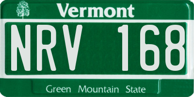 VT license plate NRV168