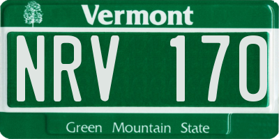 VT license plate NRV170
