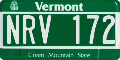 VT license plate NRV172