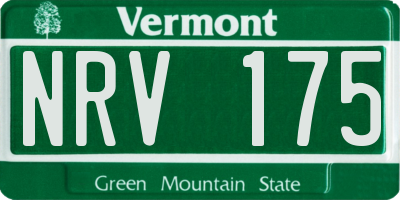 VT license plate NRV175