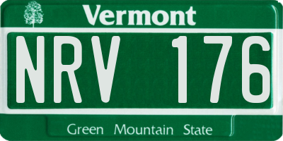 VT license plate NRV176