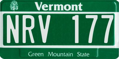 VT license plate NRV177