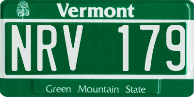 VT license plate NRV179