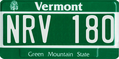 VT license plate NRV180