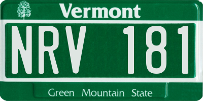 VT license plate NRV181