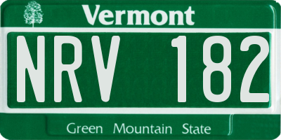 VT license plate NRV182