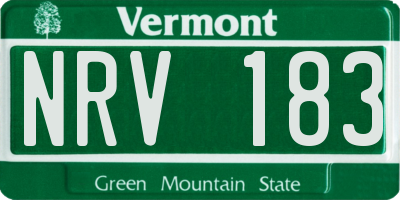 VT license plate NRV183