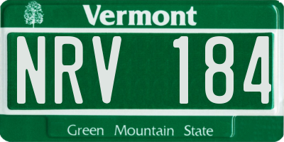 VT license plate NRV184