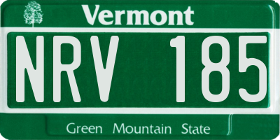 VT license plate NRV185