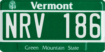 VT license plate NRV186
