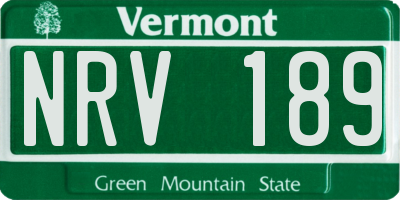 VT license plate NRV189