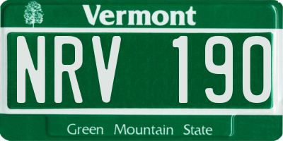 VT license plate NRV190