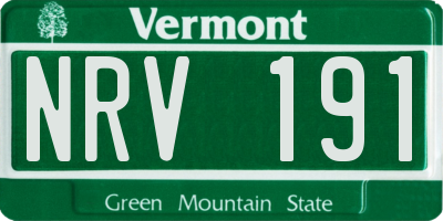 VT license plate NRV191