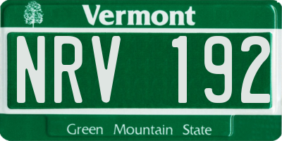 VT license plate NRV192