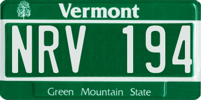 VT license plate NRV194