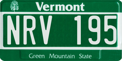 VT license plate NRV195