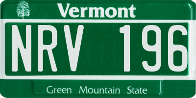 VT license plate NRV196