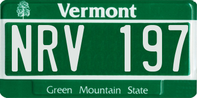 VT license plate NRV197