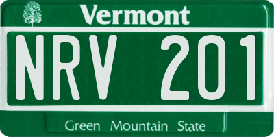 VT license plate NRV201