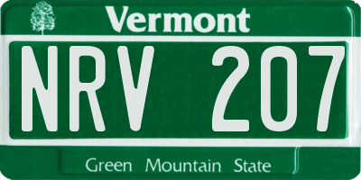 VT license plate NRV207
