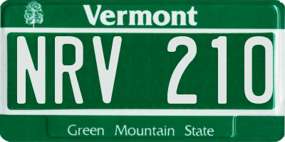 VT license plate NRV210