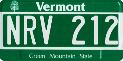 VT license plate NRV212