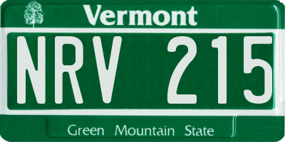 VT license plate NRV215