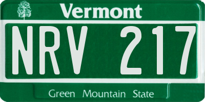 VT license plate NRV217