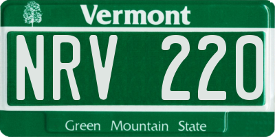VT license plate NRV220