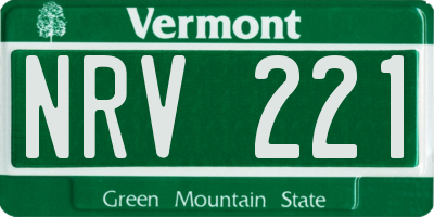 VT license plate NRV221