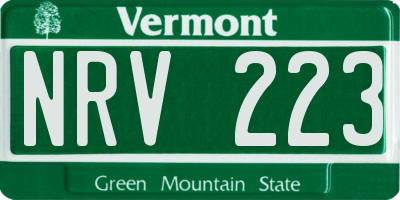 VT license plate NRV223