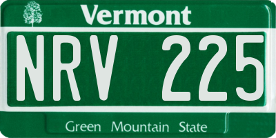 VT license plate NRV225