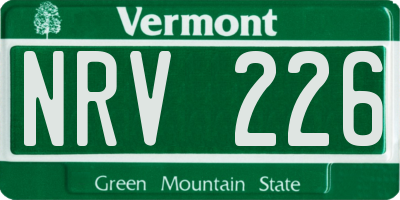VT license plate NRV226