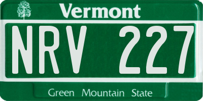 VT license plate NRV227
