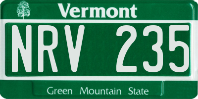 VT license plate NRV235