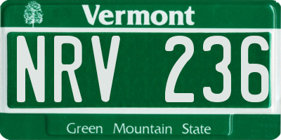 VT license plate NRV236