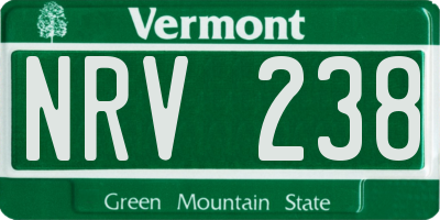 VT license plate NRV238