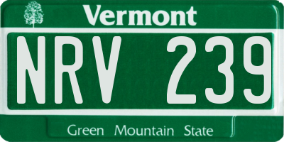 VT license plate NRV239