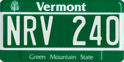 VT license plate NRV240