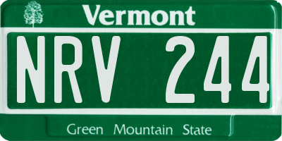VT license plate NRV244