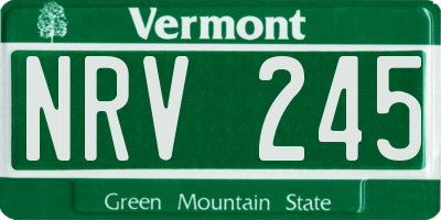 VT license plate NRV245