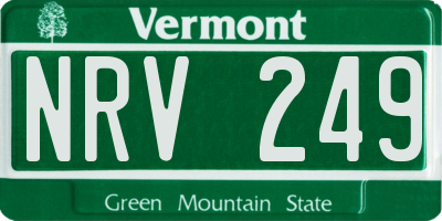 VT license plate NRV249