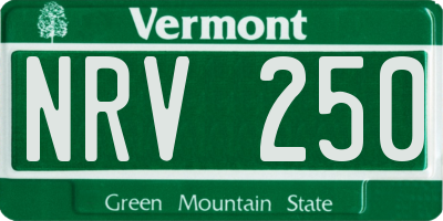 VT license plate NRV250