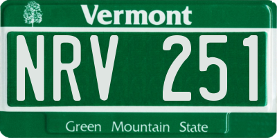 VT license plate NRV251
