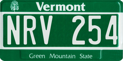 VT license plate NRV254