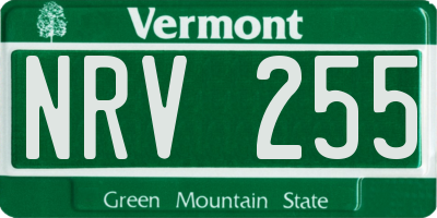 VT license plate NRV255