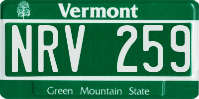 VT license plate NRV259